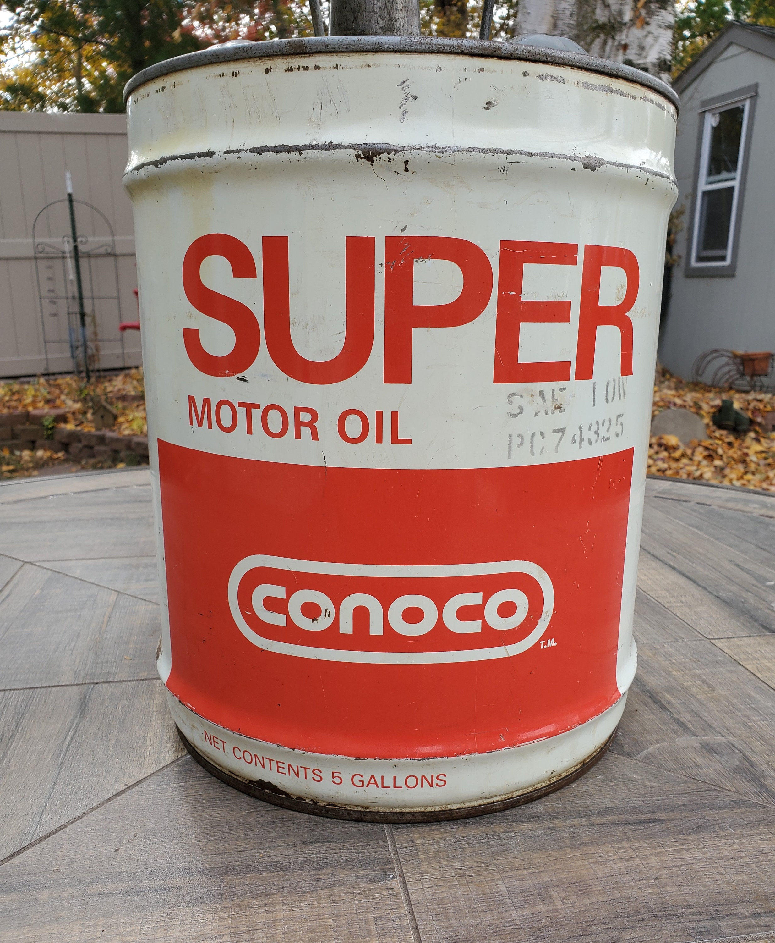 Conoco Oil Can, Conoco Super Motor Oil 5 Gallon Can, Vintage