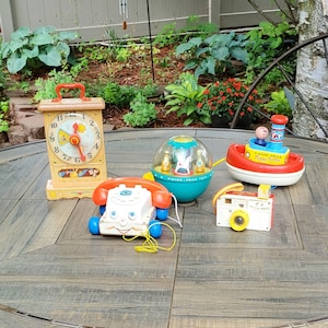 Set of 5 Vintage Fisher Price Toys, Toddler Toys, Fisher Price Toys, Old Fisher Price Toys, Vintage Fisher Price Toys