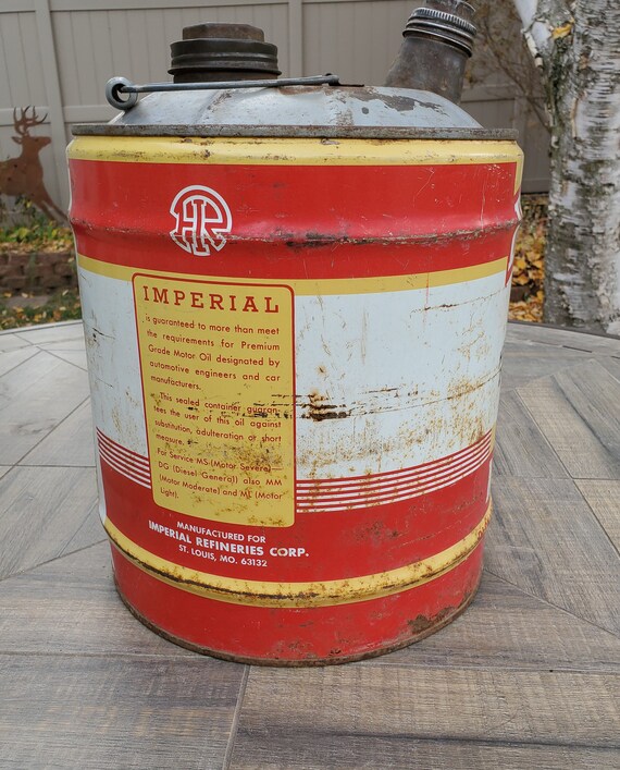 ビンテージ IMPERIAL MOTOR OIL 5ガロン缶 Oil Can, Vintage Imperial Premium 5 Gallon Motor Oil Can, Vintage