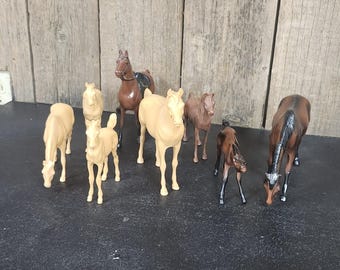 Hartland Toy Horses, Set of 8 Plastic Hartland Horses, Vintage Toy Horses, Vintage Hartland Plastic Horses, Plastic Horses
