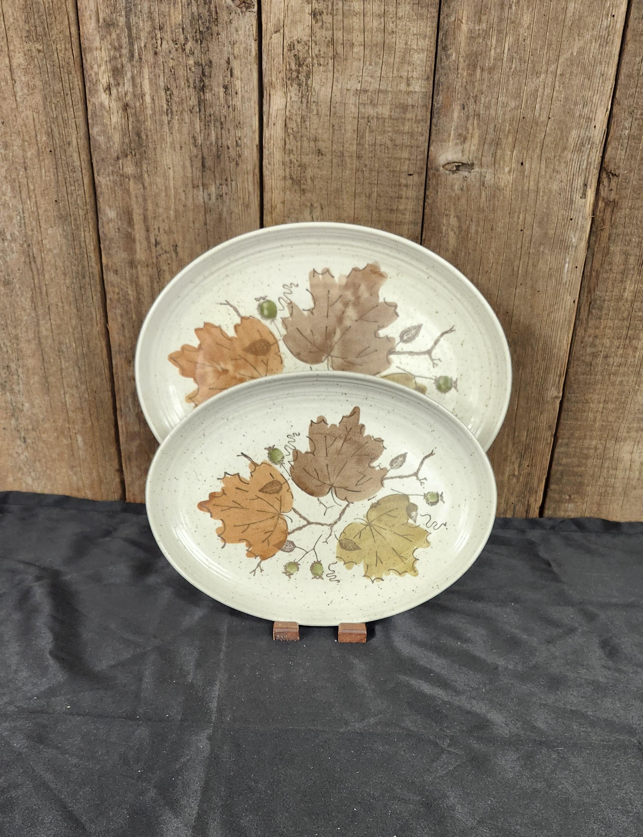 2 Pc Set Vintage Metlox Poppytrail Woodland Gold Platters, MCM