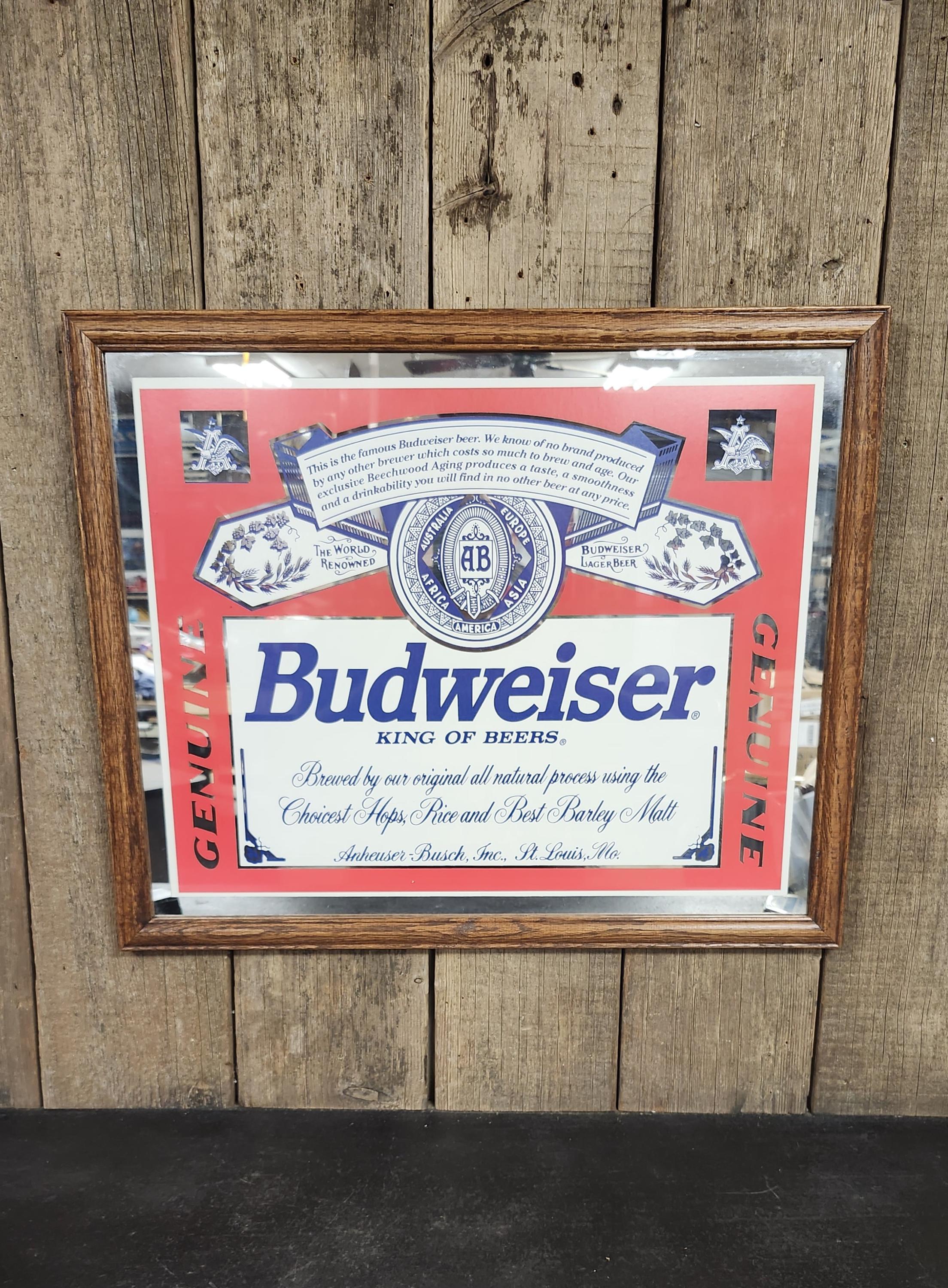 Vintage Budweiser Mirror - Etsy