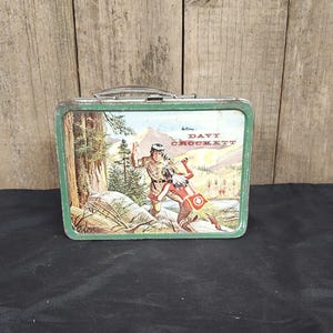 Davy Crockett Lunch Lunch Box, Thermos Lunch Box, Metal Lunch Box, Vintage Lunch Box