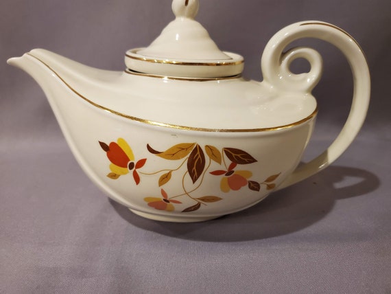 Hall China Autumn Leaf Aladdin Teapot, Antique Teapot, Hall Teapot