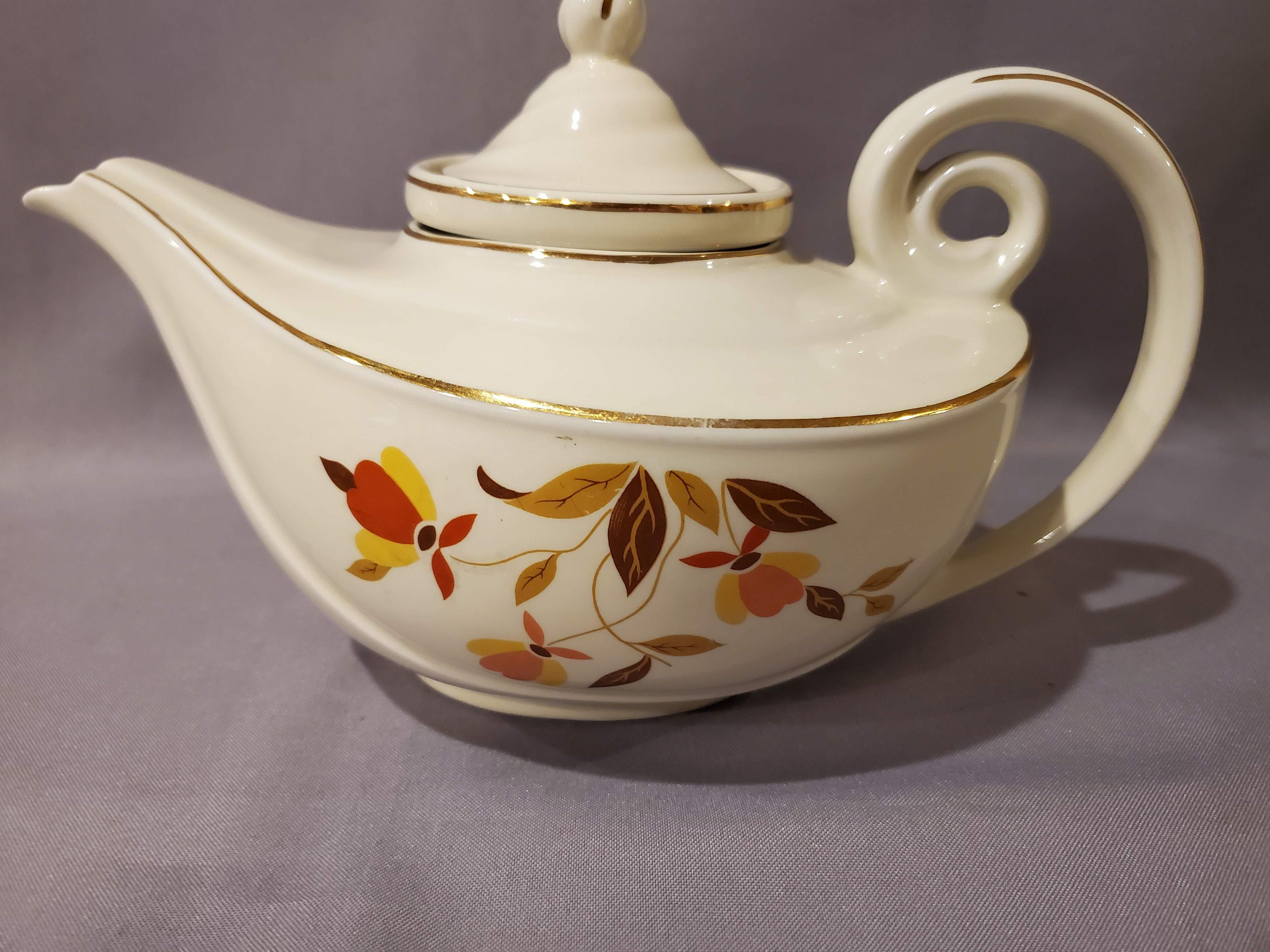 Hall China Autumn Leaf Aladdin Teapot, Antique Teapot, Hall Teapot