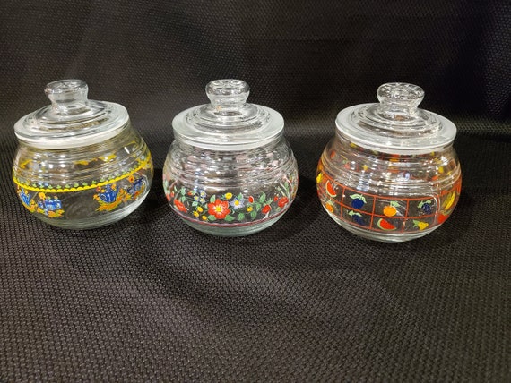 Candy Jars With Lids Set Of 3 Jars From Kig Indonesia Etsy