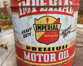 Oil Can, Vintage Imperial Premium 5 Gallon Motor Oil Can, Vintage