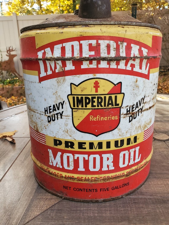 ビンテージ IMPERIAL MOTOR OIL 5ガロン缶 Oil Can, Vintage Imperial Premium 5 Gallon Motor Oil Can