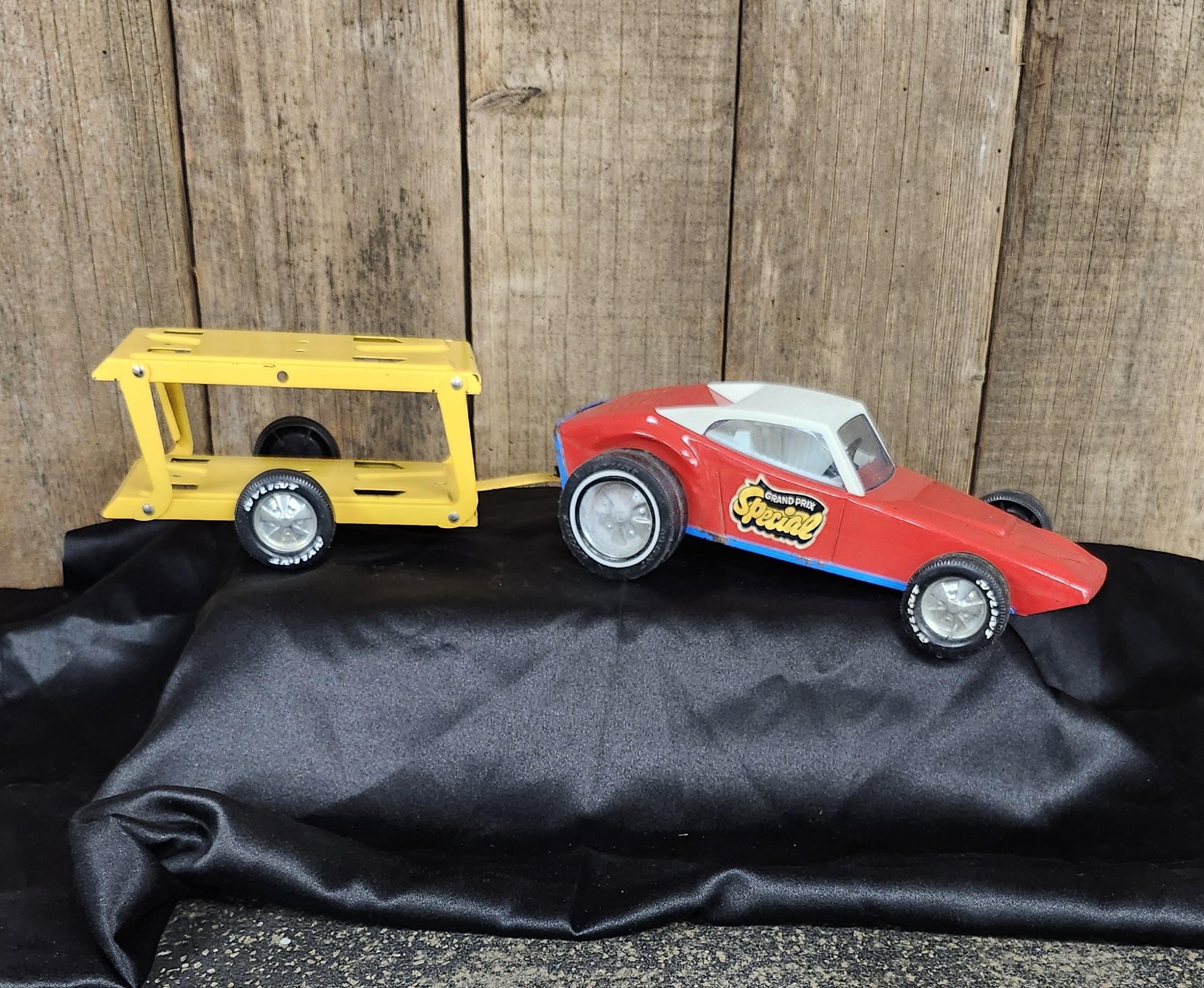 Nylint Grand Prix Racer With Trailer, 1970's Nylint Pressed Steel