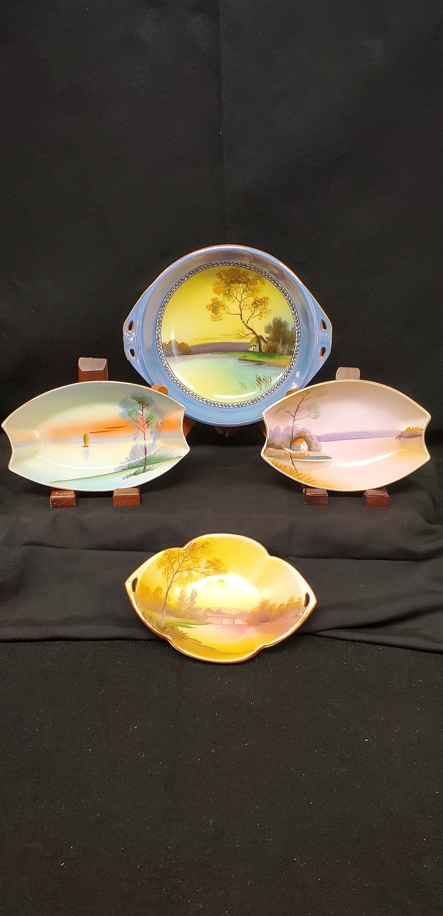 ノリタケハンドペイント　カキツバタ ノリタケハンドペイント カキツバタ ノリタケハンドペイント カキツバタ