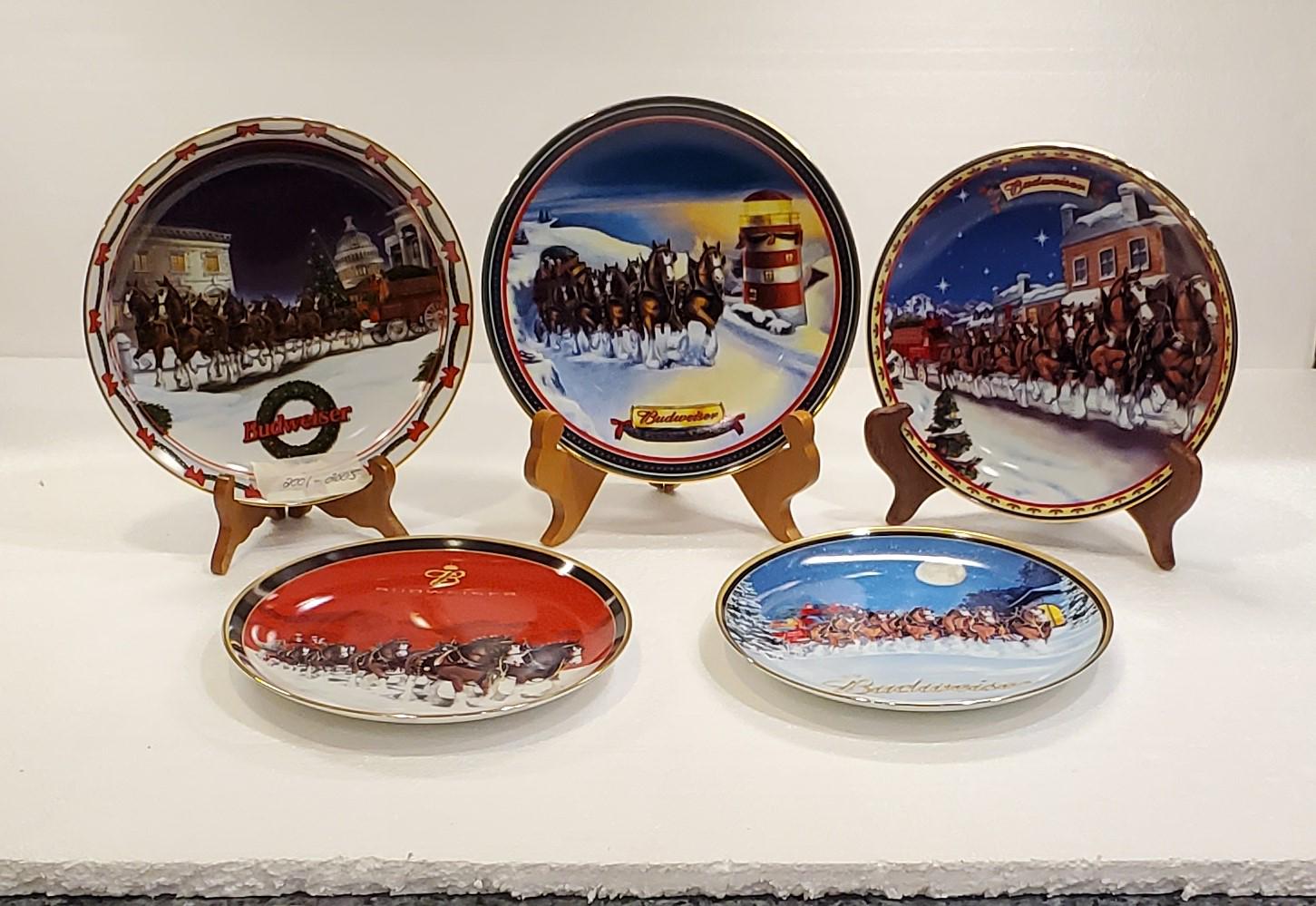 Anhueser-busch Holiday Plates, Set of 5, 2001-2005(issued in 2004