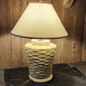 Vintage Woven Rattan Table Lamp, Table Lamp,  MCM Rattan Table Lamp, Wicker Table Lamp, Chiffon Lamp, Rattan Lamp, Woven Table Lamp