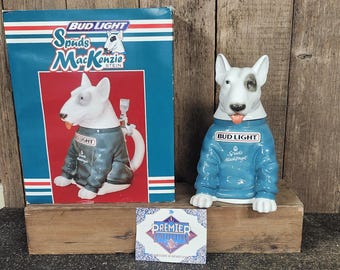 Vintage 1987 Spuds Mackenzie Bud Light Sign, Lighted - the