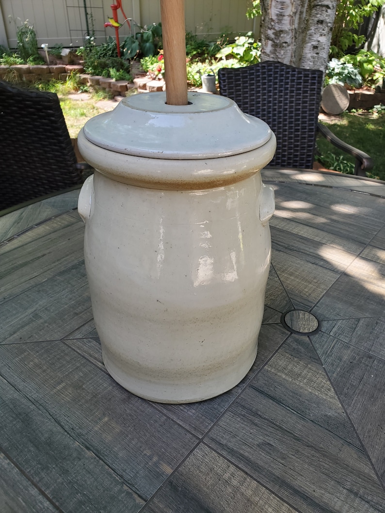 Butter Churn Vintage Butter Churn With Lid and Wood Stomper Etsy