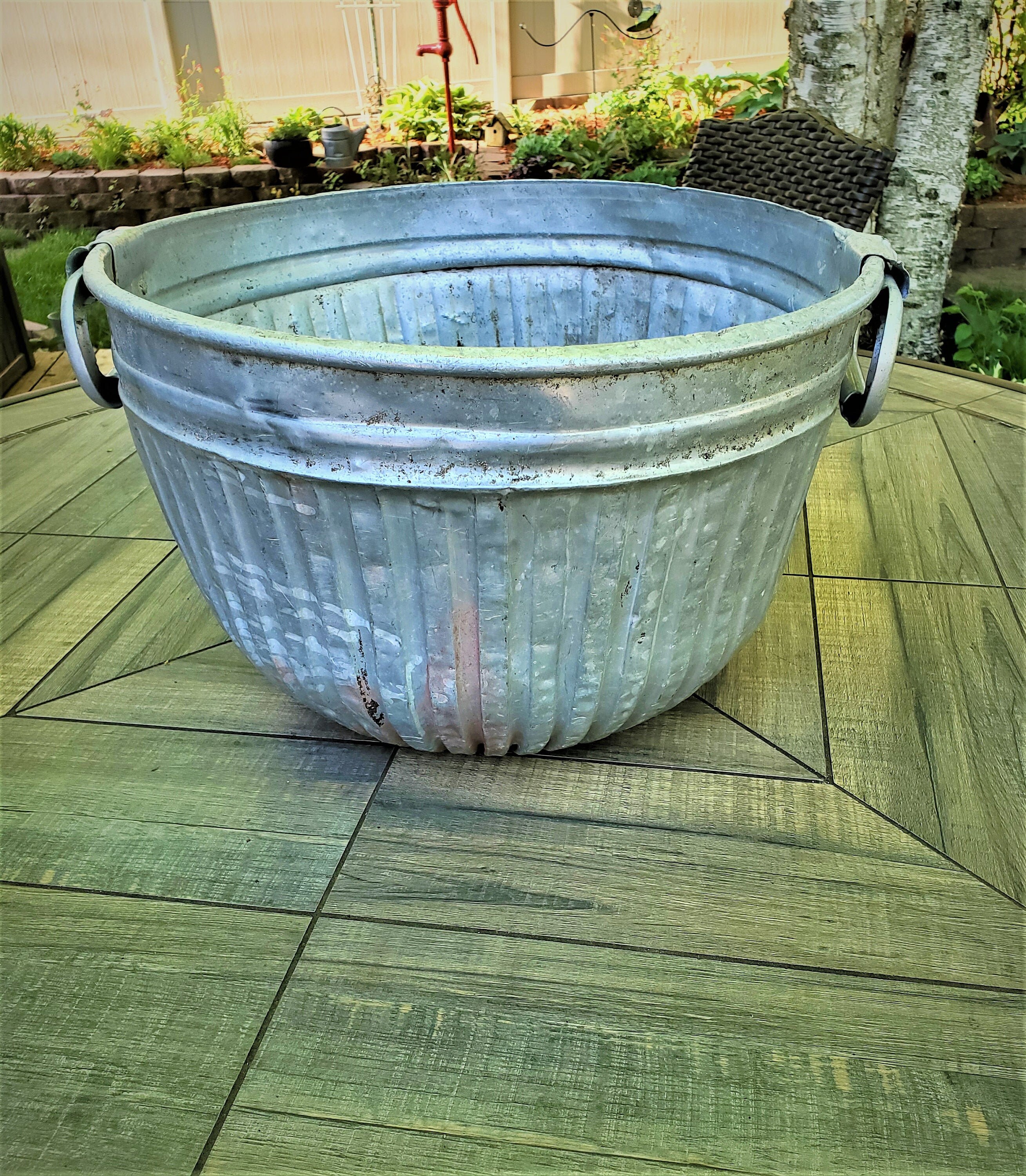 Bushel Basket Full Bushel Grain Basket Galvanized Bushel Etsy