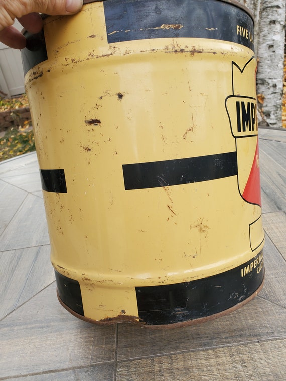 2024年のクリスマス Oil Can, Motor Oil Can, Vintage Imperial Refineries 5 Gallon アンティーク雑貨