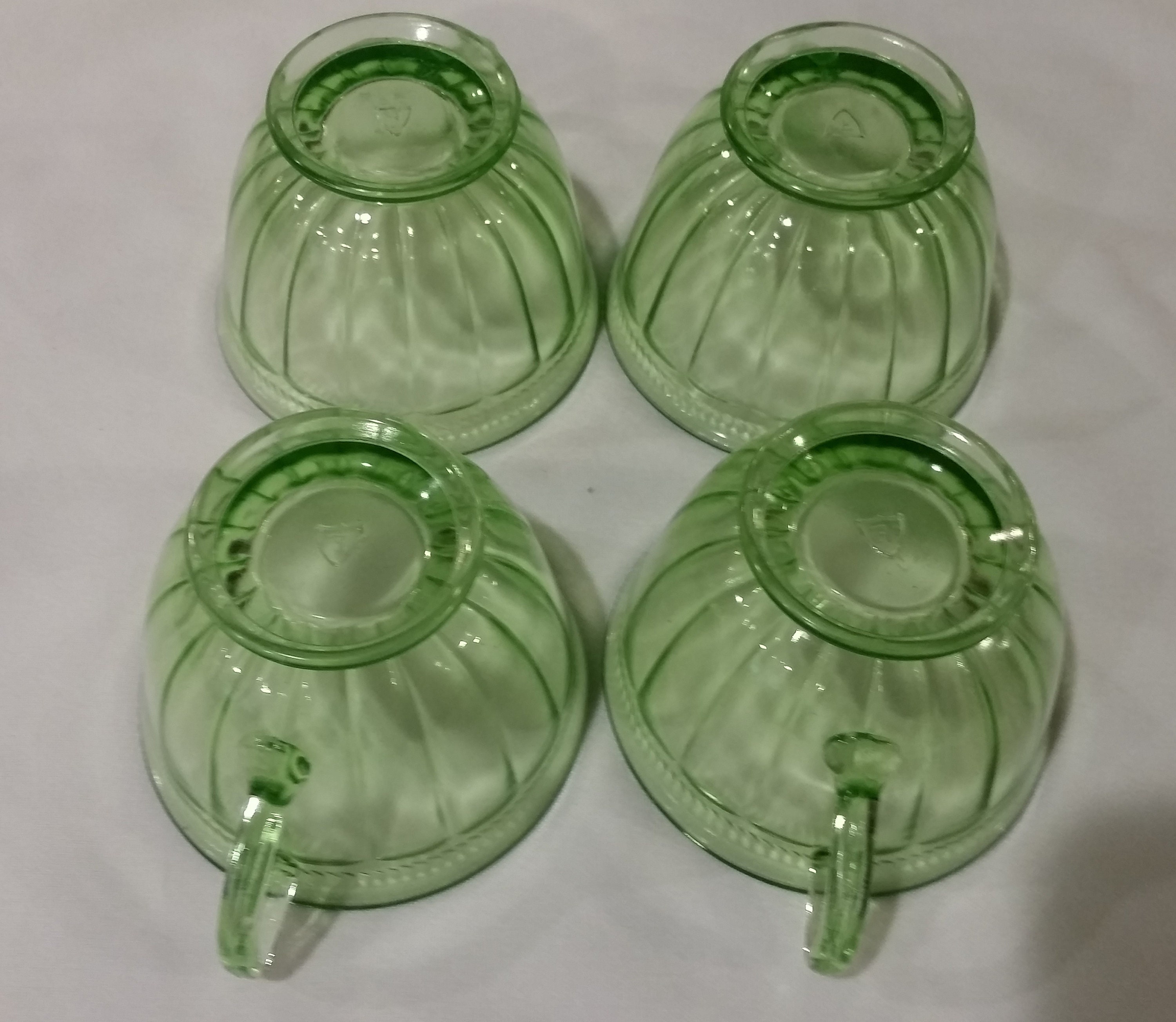 Cups Depressionware Glass Cups Made by Federal Glass Glass Etsy
