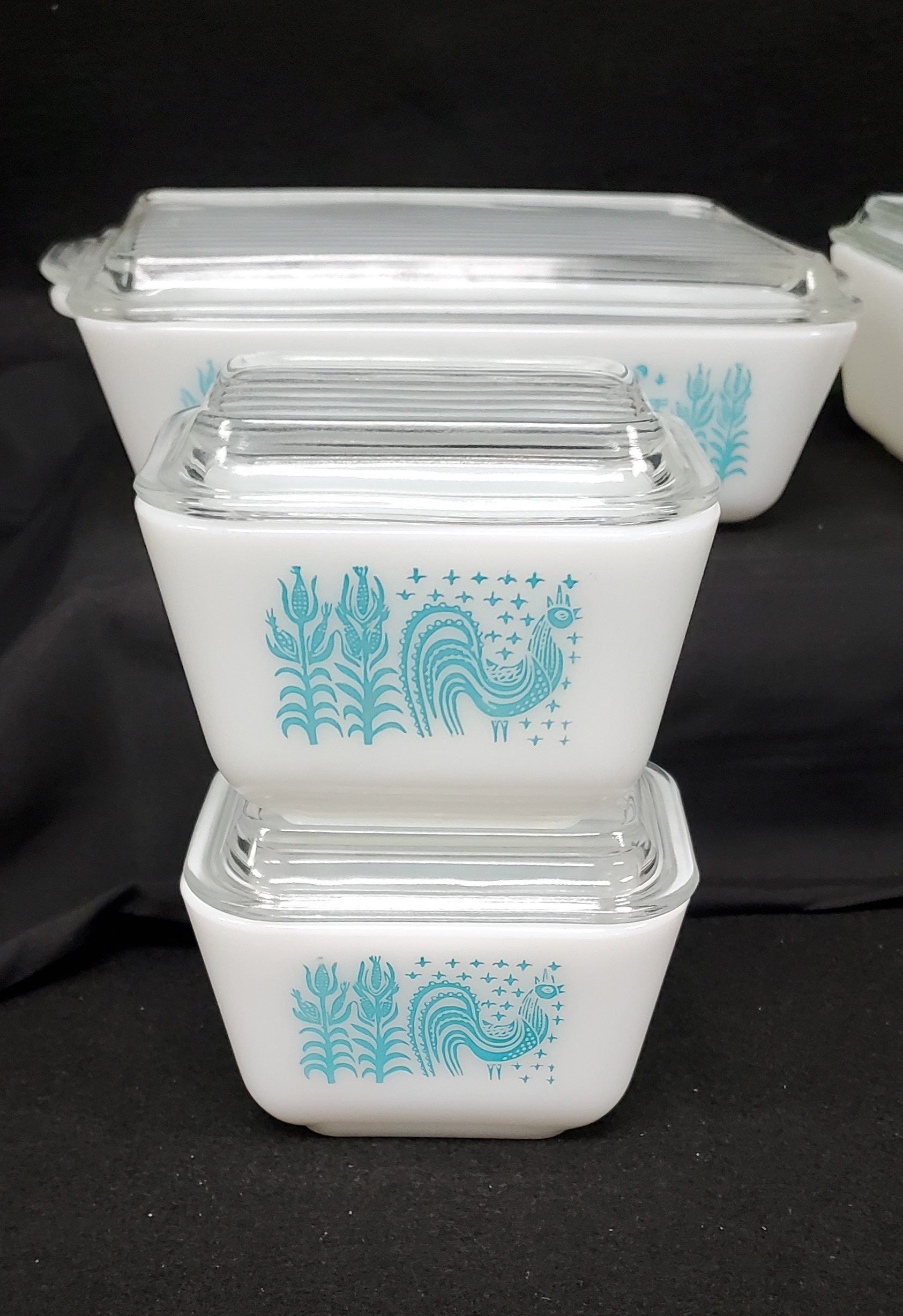 Refrigerator Dishes, Full Set of Pyrex Butterprint Pattern Refrigerator ...