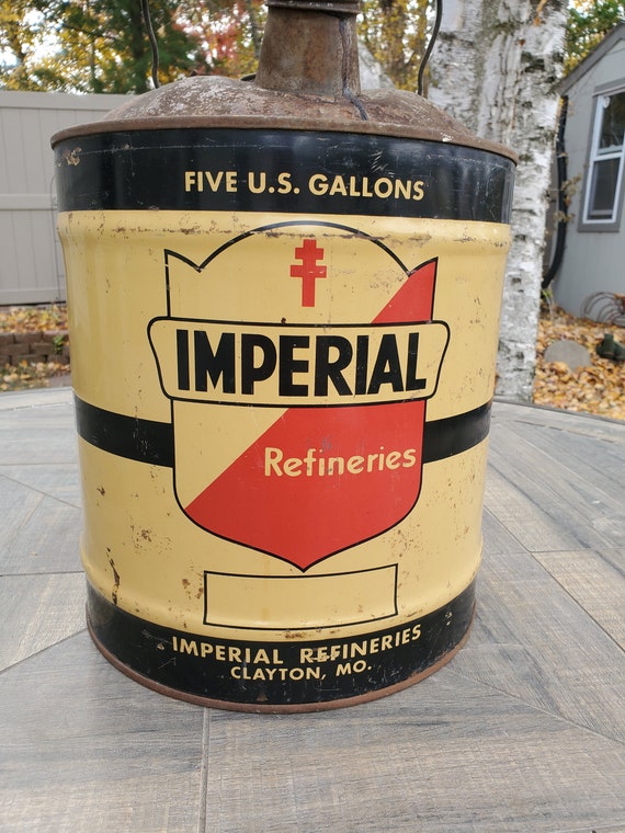 ビンテージ IMPERIAL MOTOR OIL 5ガロン缶 Oil Can, Motor Oil Can, Vintage Imperial Refineries 5 Gallon