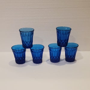 Noritake Perspective Epic Blue 6 oz Tumblers, Set of 6, 6 oz Glasses, Epic Blue Glasses, Noritake Glasses, Vintage Noritake Glasses, Blue