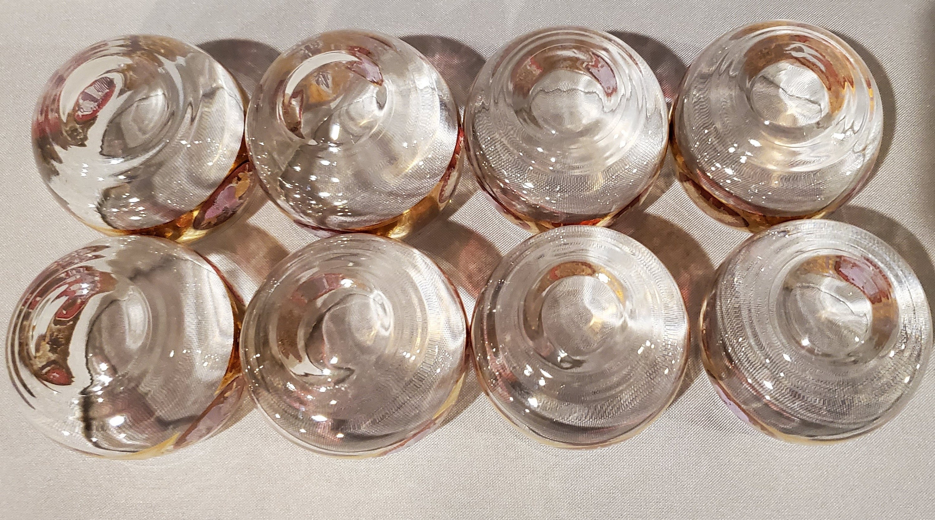 Roly Poly Bar Glasses Gold and Red Bar Glasses Set of 8 4 Etsy