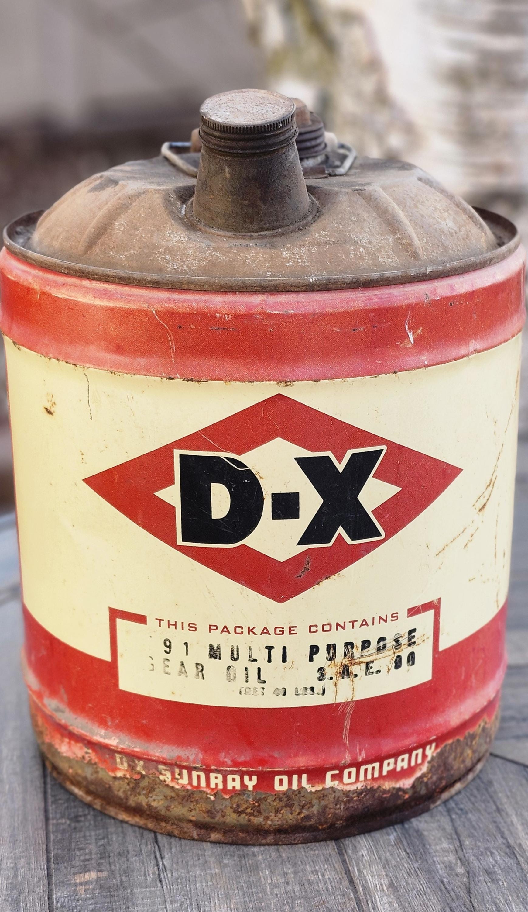 Vintage DX Oil Can, 5 Gallon, Sunray Oil Company, Petroliana