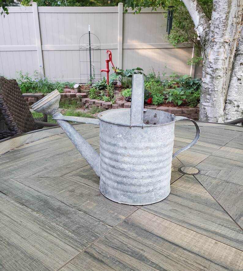 Watering Can 6 Quart Galvanized Watering Can Small Metal Etsy