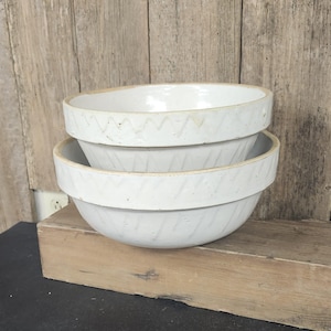Choice of Antique Ruckels Pottery Mixing Bowls, Salt Glazed Pottery Bowls, Large Ruckels Mixing Bowls