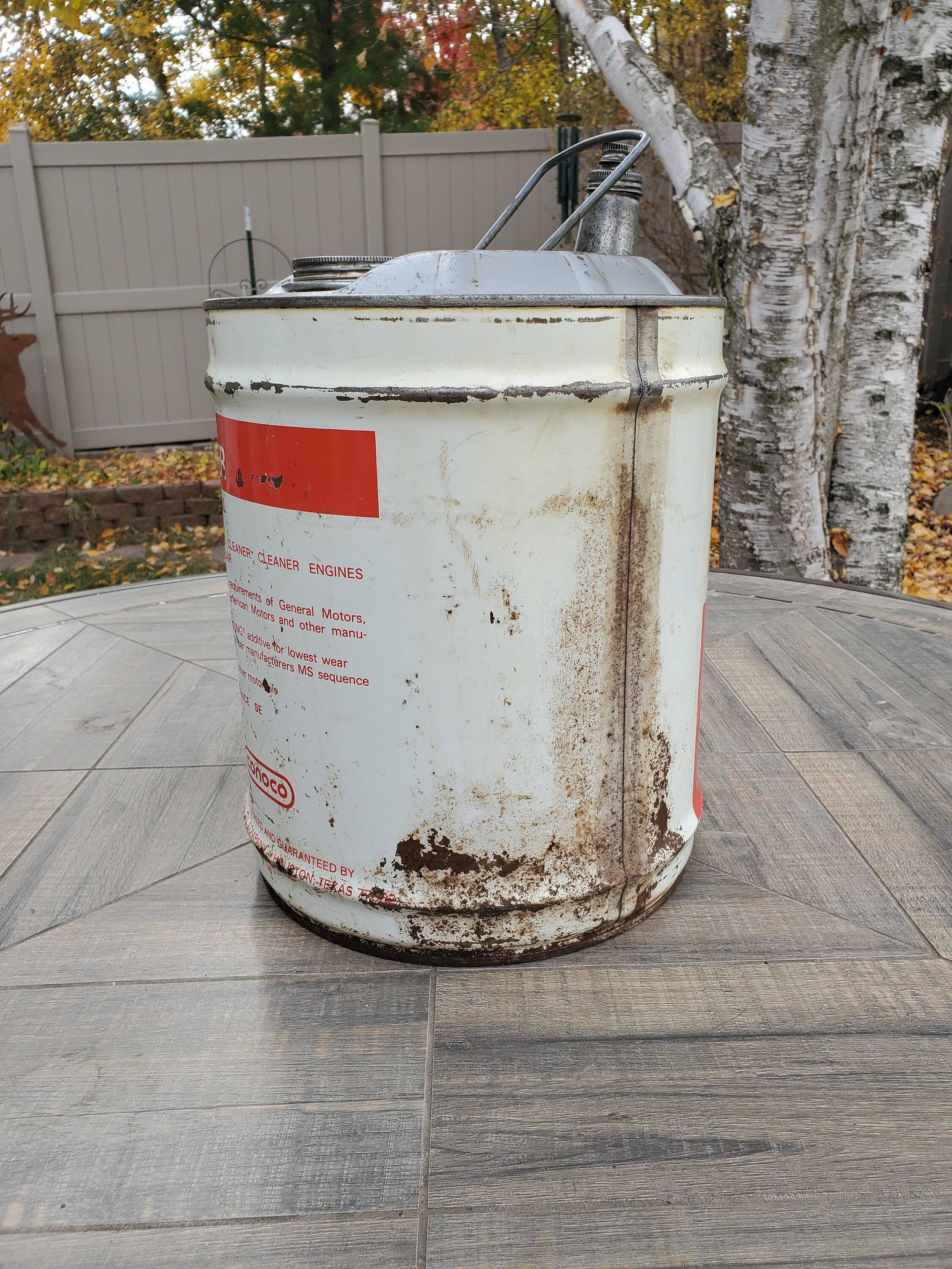 Conoco Oil Can, Conoco Super Motor Oil 5 Gallon Can, Vintage