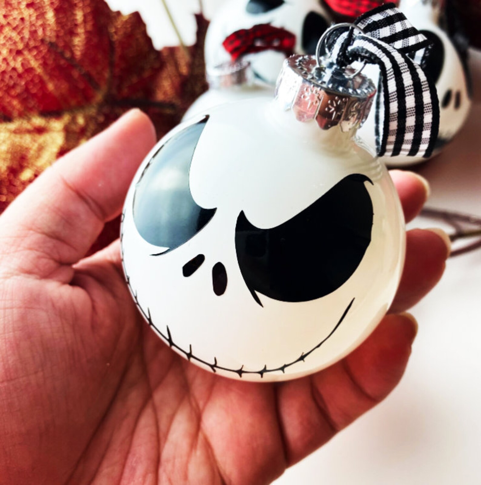 Jack Skellington Ornament Set 4 Glass the Nightmare Before Etsy