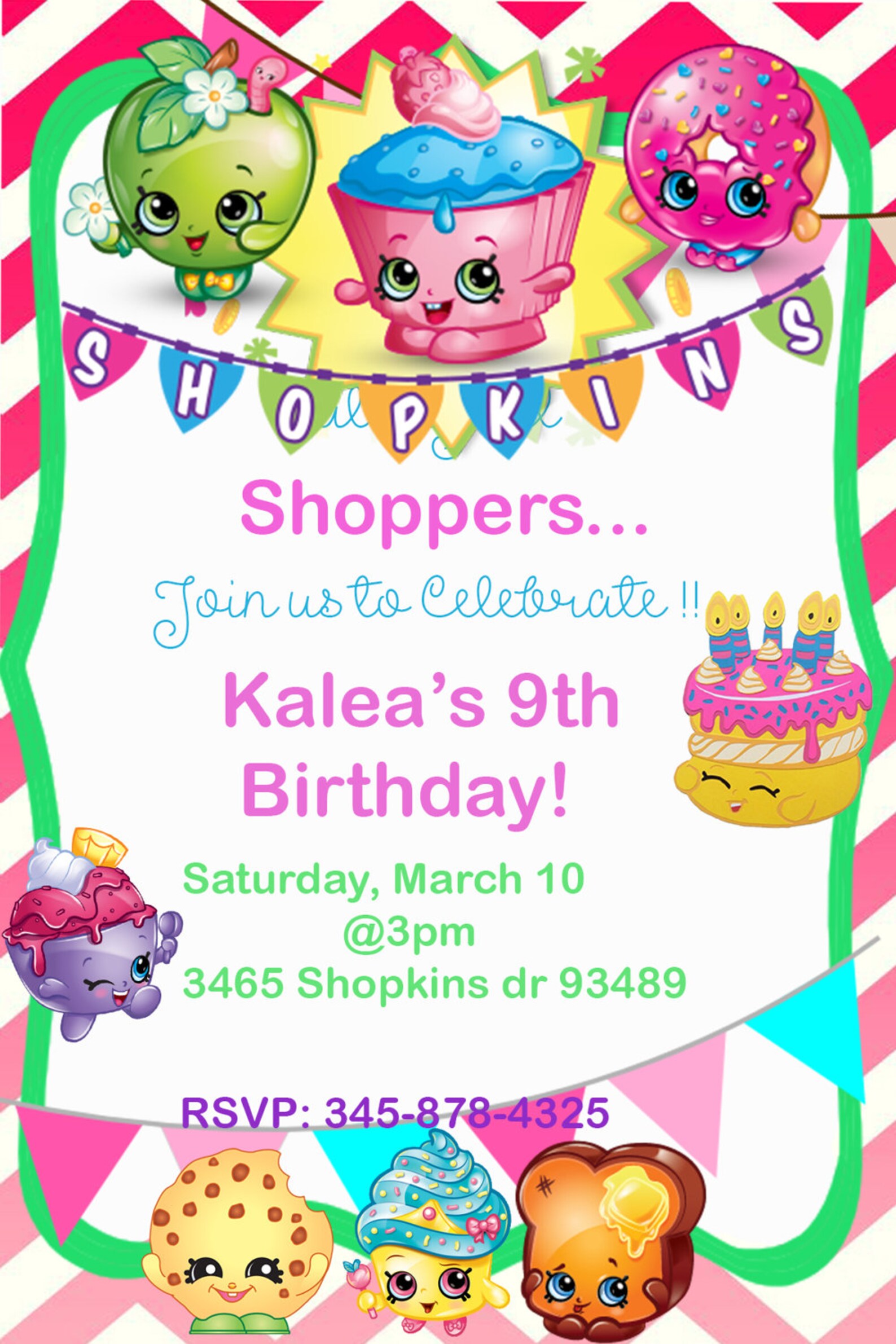 Shopkins Invitation Printables Shopkins Party Shopkins - Etsy