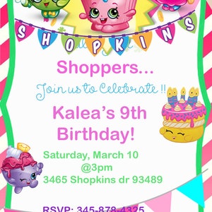 Shopkins Invitation Printables Shopkins Party Shopkins - Etsy