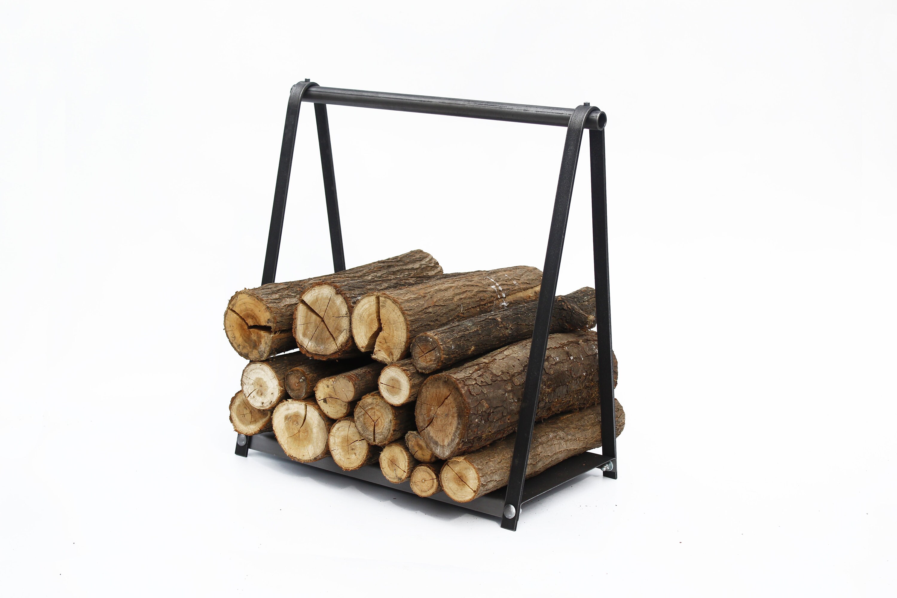 Metal log carrier Modern firewood rack with handle Log Etsy