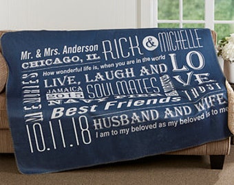 custom word blanket etsy