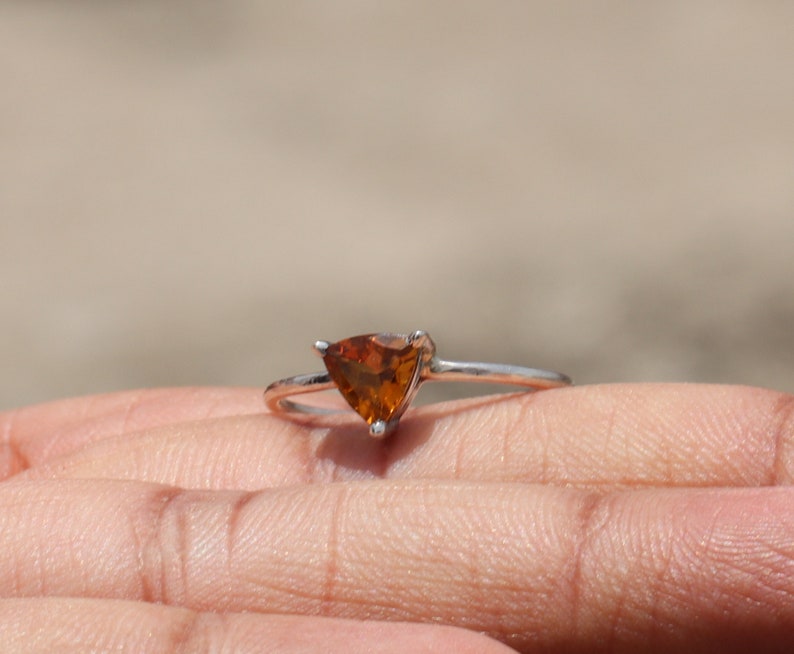 Promise Ring Natural Citrine Faceted Ring Silver Jewelry Natural Citrine Ring Gift For Her Silver Citrine Ring Citrine Cut Ring