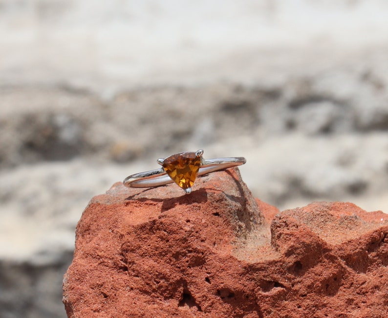 Promise Ring Natural Citrine Faceted Ring Silver Jewelry Natural Citrine Ring Gift For Her Silver Citrine Ring Citrine Cut Ring
