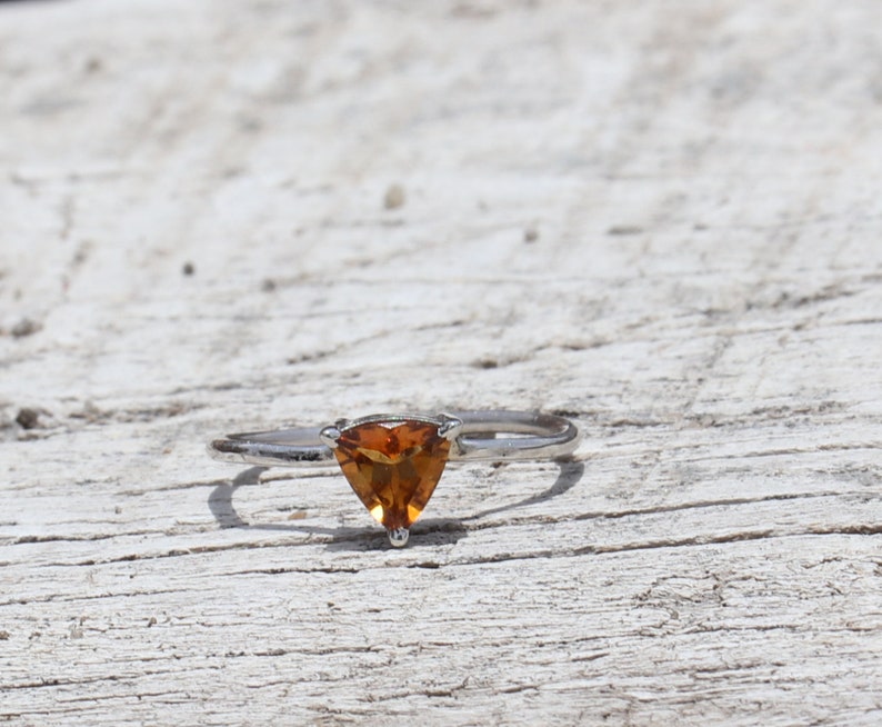 Promise Ring Natural Citrine Faceted Ring Silver Jewelry Natural Citrine Ring Gift For Her Silver Citrine Ring Citrine Cut Ring