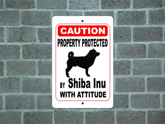 Property Protected By Shiba Inu Guard Dog Warning Yard Fence Breed Metal Aluminum Sign