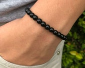 Obsidian Bracelet for men, woman, 6 mm bead obsidian, Bracelet for protection, feng shui bracelet, obsidian stone, obsidian crystal
