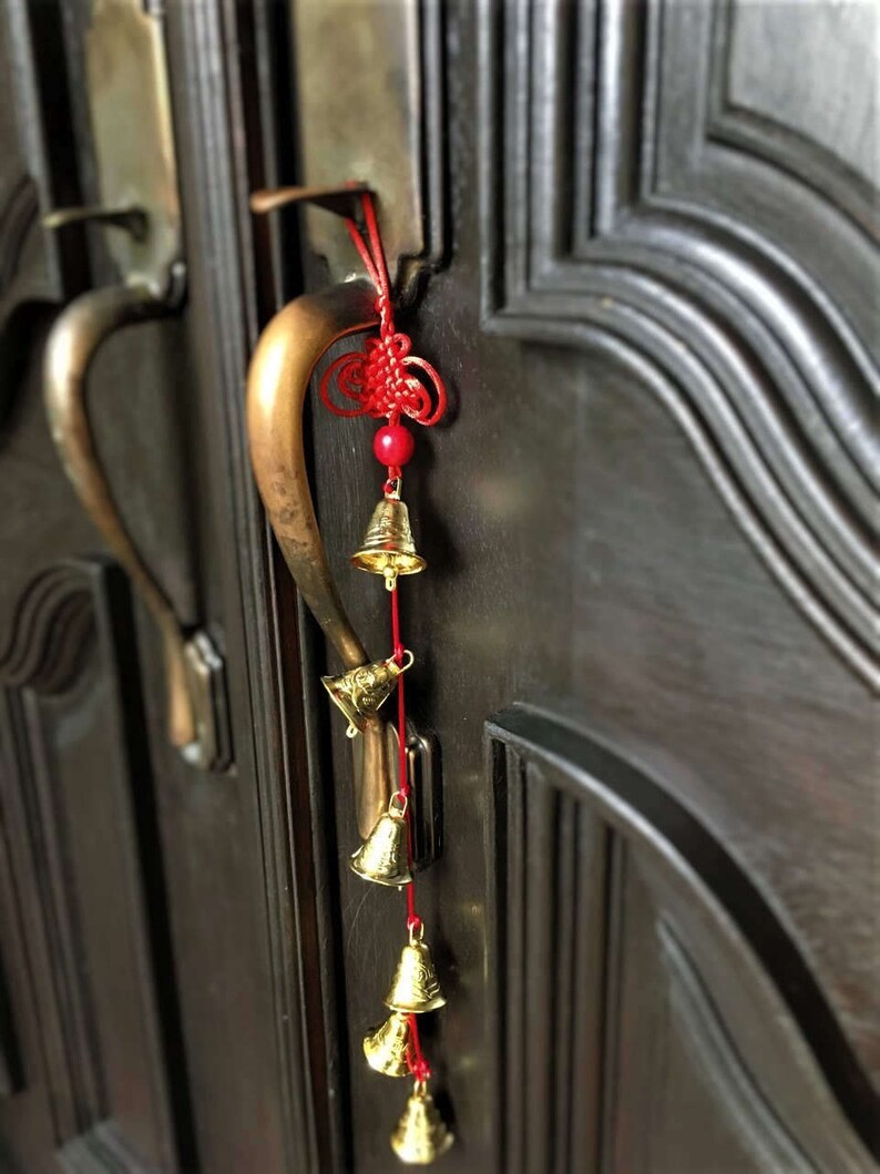 Hanging Bellsfeng Shui Bells On Stringbrass Bells Door Etsy