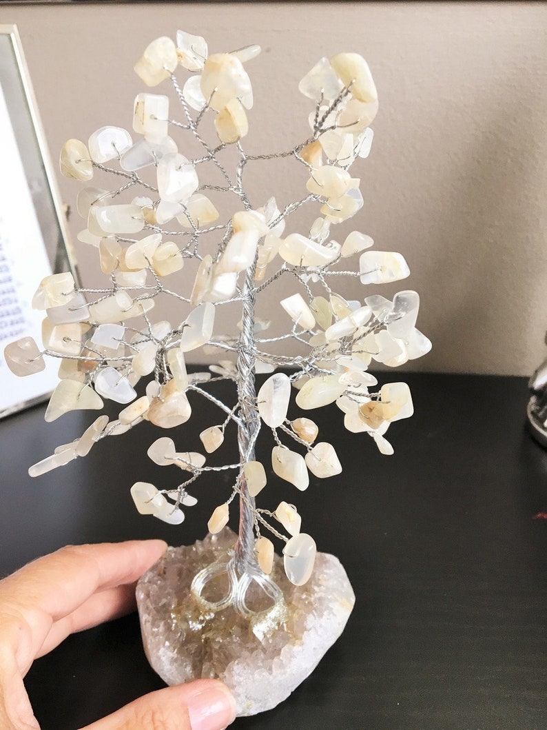 Moon Stone Gemstone Tree Tree Of Life Feng Shui Decor Spirit!   ual Gemstone - 