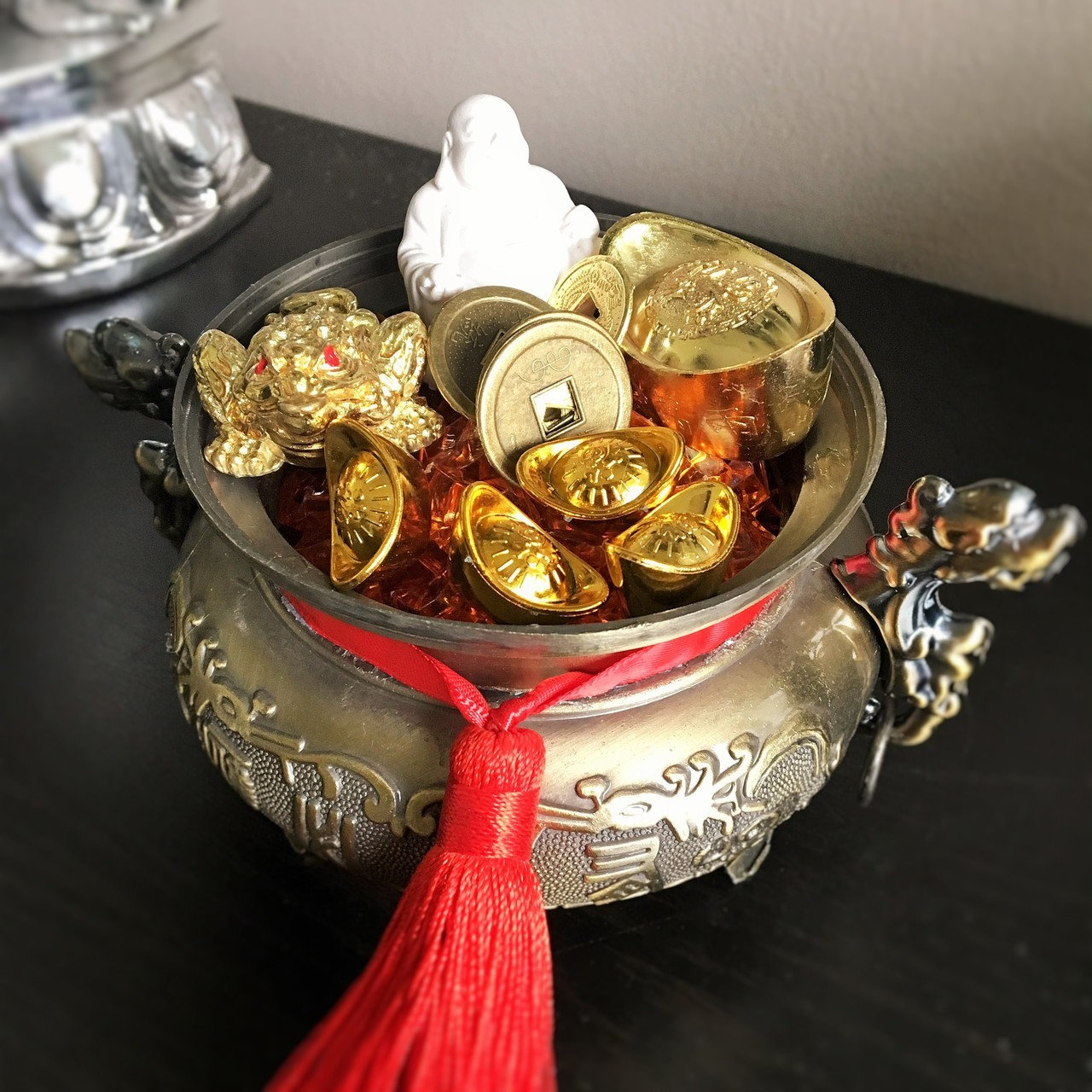 Feng Shui Wealth Vase Pot for wealth abundance filled with Etsy
