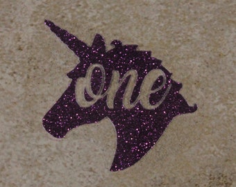 Unicorn Birthday Decal - 1st Birthday Unicorn Shirt - First Birthday Unicorn - Unicorn Head - Unicorn Silhouette - Glitter Unicorn Decal