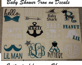 Baby Shower Bodysuit Station Kit - Bodysuit Making Kit- Bodysuit Game - Decorating Station- Baby Shower Iron on Decals - Create your own