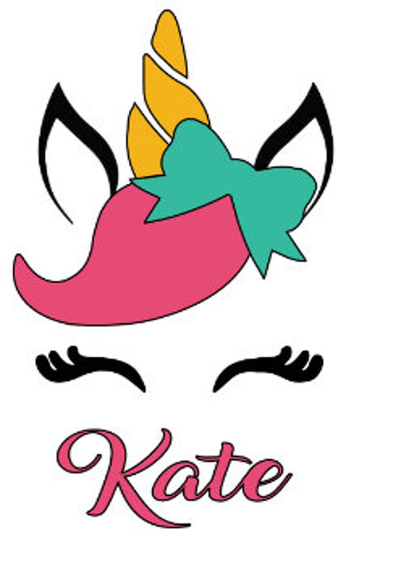 Unicorn with Name Unicorn Iron on Decal Glitter Unicorn Tee Unicorn Shirt Custom Unicorn Birthday Decal Personalized Unicorn