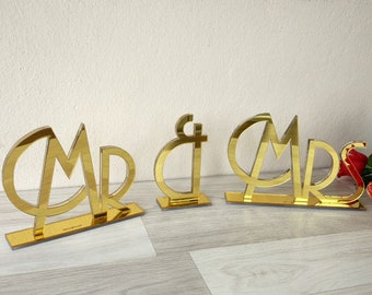 Acrylic Gatsby Mr Mrs Sign, Wedding Centerpiece, Gatsby Sign, Gatsby Party, Mr Mrs Decor, Wedding Table Decor, Acrylic Sign, Gold Sign