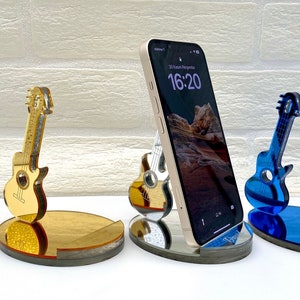 Guitar Phone Holder, Christmas Gifts, Gift for Him, Gift for Her, Instrument Phone Stand, Personalized Gifts, iphone Stand, Music Lovers,