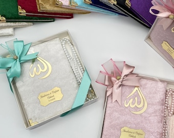 Islamic Wedding Gift, Arabic velvet yaseen dua book and Pearl Tasbih gift set, Islamic nikkah favor, Muslim funeral, Ramadan Eid Gift, Ameen