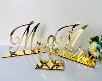 Mr and Mrs Sign, Acrylic Mr Mrs Sign, Acrylic Wedding Sign, Table Centerpiece, Bridal Shower Sign, Mr and Mrs Decor, Wedding Table Decor,