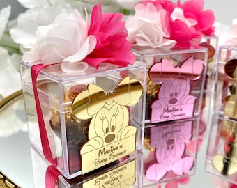 Minnie Mouse Favor Box, Disney Party Gift, Baby Shower Favor Box, Wedding Favors, Baptism Favors, Thank You Gift, Kid Birthday, Welcome Baby